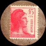 Carton moneda Madrid - 1937 - Bustarviejo - 45 centimos - timbre-monnaie de fantaisie - Espagne - revers