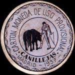 Carton moneda Madrid - 1937 - Canillejas - 5 centimos - timbre-monnaie de fantaisie - Espagne - avers