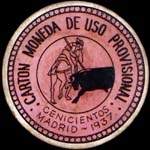 Carton moneda Madrid - 1937 - Cenicientos - 10 centimos - timbre-monnaie de fantaisie - Espagne - avers
