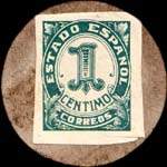 Carton moneda Madrid - 1937 - Colmenar Viejo - 1 centimo - timbre-monnaie de fantaisie - Espagne - revers