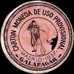 Carton moneda Madrid - 1937 - Galapagar - 45 centimos - timbre-monnaie de fantaisie - Espagne - avers