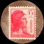 Carton moneda Madrid - 1937 - Guadarrama - 45 centimos - timbre-monnaie de fantaisie - Espagne - revers