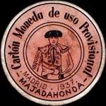Carton moneda Madrid - 1937 - Majadahonda - 15 centimos - timbre-monnaie de fantaisie - Espagne - avers