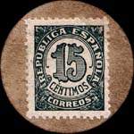 Carton moneda Madrid - 1937 - Majadahonda - 15 centimos - timbre-monnaie de fantaisie - Espagne - revers