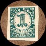 Carton moneda Madrid - 1937 - San Fernando de Henares - 1 centimo - timbre-monnaie de fantaisie - Espagne - revers