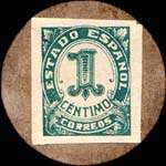 Carton moneda Madrid - 1937 - San Martin de Valdeiglesias - 1 centimo - timbre-monnaie de fantaisie - Espagne - revers