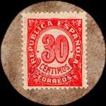 Carton moneda Madrid - 1937 - Zarzalejo - 30 centimos - timbre-monnaie de fantaisie - Espagne - revers