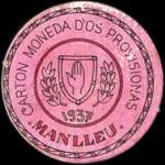 Carton moneda Manlleu - 1937 - 30 centimos - timbre-monnaie de fantaisie - Espagne - avers