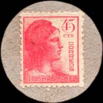 Carton moneda Manlleu - 1937 - 45 centimos - timbre-monnaie de fantaisie - Espagne - revers