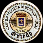 Timbre-monnaie de fantaisie - Oviedo - 1936 - Espagne - carton moneda