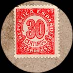 Carton moneda Oviedo - 1936 - 30 centimos - timbre-monnaie de fantaisie - Espagne - revers