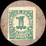 Carton moneda Palencia - 1936 - 1 centimo - timbre-monnaie de fantaisie - Espagne - revers