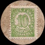 Carton moneda Salamanca - 1936 - 10 centimos - timbre-monnaie de fantaisie - Espagne - revers
