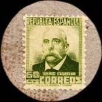 Carton moneda San Carlos de la Rapita - 1937 - 60 centimos - timbre-monnaie de fantaisie - Espagne - revers