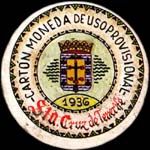 Timbre-monnaie de fantaisie - Santa Cruz de Tenerife - 1936 - Espagne - carton moneda