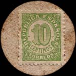 Carton moneda Segur - 1937 - 10 centimos - timbre-monnaie de fantaisie - Espagne - revers