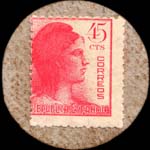 Carton moneda Villassar de Mar - 1937 - 45 centimos - timbre-monnaie de fantaisie - Espagne - revers