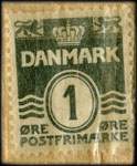 Timbre-monnaie Jens Agerskov - Bryggervangen 2 - Ryvang 1564 - 1 øre sur carton brun - Danemark - revers