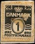 Timbre-monnaie Magasin du Nord - Amager - Det lokale stormagasin - 1 øre sur carton blanc - fond vert - Danemark - revers