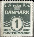 Timbre-monnaie An immediate REPLY is desired - 1 &oslash;re sur fond bleu - Danemark - revers