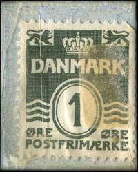 Timbre-monnaie Frim�rker - K�bes - S�lge - Byttes - Arne Qvistgaard - Rantzausgade 28 - Telef. Nora 1951 v. - 1 &oslash;re sur fond noir - type 1 sans fl�che - carton bleu-p�le - Danemark - revers