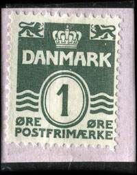 Timbre-monnaie Frim�rker - K�bes - S�lge - Byttes - Arne Qvistgaard - Rantzausgade 28 - Telef. Nora 1951 v. - 1 &oslash;re sur fond noir - type 2 avec fl�che - carton rose-p�le - Danemark - revers