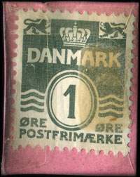 Timbre-monnaie Frim�rker - K�bes - S�lge - Byttes - Arne Qvistgaard - Rantzausgade 28 - Telef. Nora 1951 v. - 1 &oslash;re sur fond noir - type 1 sans fl�che - carton rose - Danemark - revers