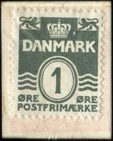 Timbre-monnaie Frim�rker - K�bes - S�lge - Byttes - Arne Qvistgaard - Rantzausgade 28 - Telef. Nora 1951 v. - 1 &oslash;re sur fond rouge - type 1 sans fl�che - carton blanc - Danemark - revers