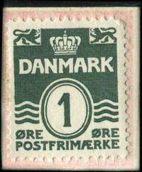Timbre-monnaie Frim�rker - K�bes - S�lge - Byttes - Arne Qvistgaard - Rantzausgade 28 - Telef. Nora 1951 v. - 1 &oslash;re sur fond rouge - type 2 avec fl�che - carton blanc - Danemark - revers