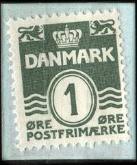 Timbre-monnaie Frim�rker - K�bes - S�lge - Byttes - Arne Qvistgaard - Rantzausgade 28 - Telef. Nora 1951 v. - 1 &oslash;re sur fond rouge - type 2 avec fl�che - carton bleu-p�le - Danemark - revers