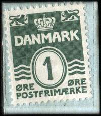 Timbre-monnaie Frim�rker - K�bes - S�lge - Byttes - Arne Qvistgaard - Rantzausgade 28 - Telef. Nora 1951 v. - 1 &oslash;re sur fond noir - type 2 avec fl�che - carton vert - Danemark - revers