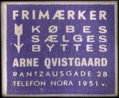 Timbre-monnaie Frimrker - Kbes - Slge - Byttes - Arne Qvistgaard (type 2 avec fond violet sur carton blanc) - Danemark