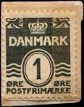 Timbre-monnaie BAMBA - UDSALG - 1 &oslash;re sur carton blanc - fond rouge - Danemark - revers