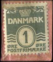 Timbre-monnaie Bartholdy's Konditori - 1 &oslash;re sur carton rose - Danemark - revers