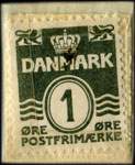 Timbre-monnaie Berlingske Tidende - 1 øre sur fond vert-clair - Danemark - revers