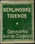 Timbre-monnaie Berlingske Tidende - 1 øre sur fond vert-foncé - Danemark - avers