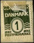 Timbre-monnaie Berlingske Tidende - 1 øre sur fond vert-foncé - Danemark - revers