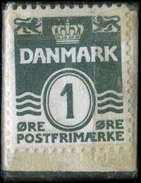 Timbre-monnaie Blichfeldt - Esbjerg - 1 &oslash;re sur fond bleu - Danemark - revers