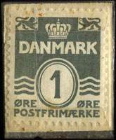 Timbre-monnaie Blichfeldt - Esbjerg - 1 &oslash;re sur fond bleu - Danemark - revers