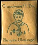 Timbre-monnaie Bliv grøn Ulveunge! sur carton orange - Danemark