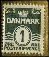 Timbre-monnaie Bliv gr&oslash;n Ulveunge! - 1 &oslash;re sur carton dor� - Danemark - revers