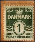Timbre-monnaie F.Bøgesvang - Sejstrup pr. Gredstedbro - Foderstoffer - F.Bøgesvang - 1 øre sur carton orange - Danemark - revers