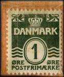 Timbre-monnaie F.B&oslash;gesvang - Sejstrup pr. Gredstedbro - Foderstoffer - F.B&oslash;gesvang - 1 &oslash;re sur carton orange - Danemark - revers