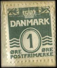 Timbre-monnaie G&aelig;lder det Bogtryk - Nora 2504 - A. Th. Nielsen - 1 &oslash;re sur carton blanc - Danemark - revers