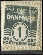 Timbre-monnaie Borrit - Norrebr&oslash;s Runddel - Barnevogne Cykler Leget&oslash;j - 1 &oslash;re sur fond bleu - Danemark - revers