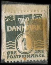 Timbre-monnaie Brizzard - 1916-1941 - W. Bjarn� & Co - 1 &oslash;re sur fond vert - Texte argent� - Danemark - revers