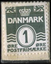 Timbre-monnaie Brizzard - Cremer - Parfumer - Anbefales - 1 &oslash;re sur fond vert - Texte argent� - Danemark - revers