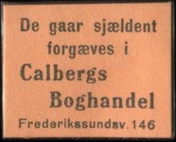 Timbre-monnaie Calbergs-Boghandel orange avec texte noir - Danemark