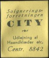 Timbre-monnaie Soignerings forretningen City - Udlejning af Haandklæder etc. - Centr. 8842 - Danemark