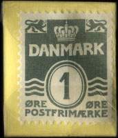 Timbre-monnaie Soignerings forretningen City - Udlejning af Haandkl�der etc. - Centr. 8842 - 1 �re sur carton jaune - Danemark - revers